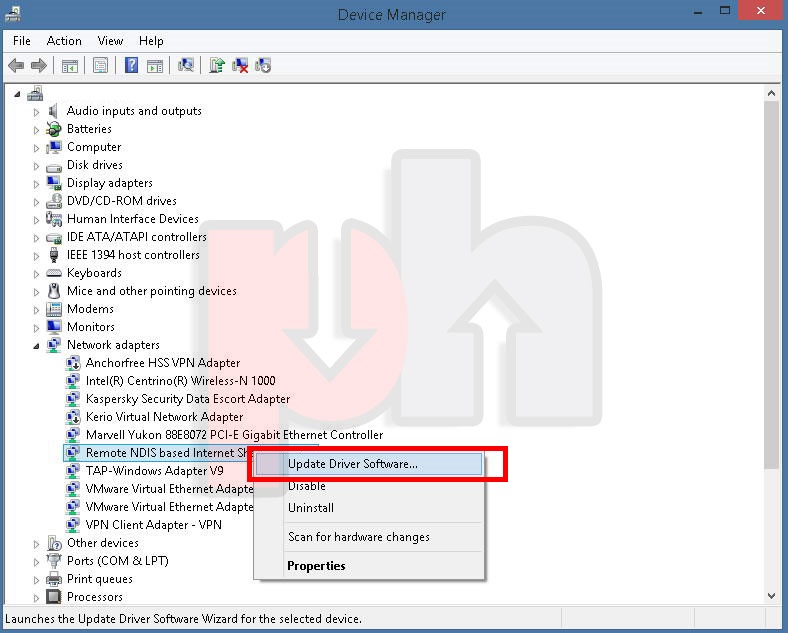 Update Remote NDIS based Interent Sharing Device screen shot