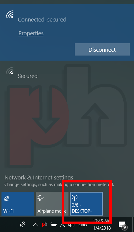 Turing off Mobile hotspot in windwos 10